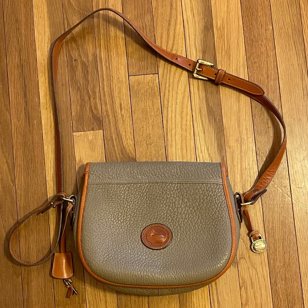 Dooney & Bourke R210 AWL style crossbody -TAN COLOR with key & fob